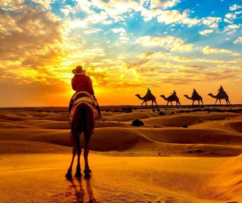 Jaisalmer fort and desert Rajasthan